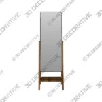 Wood Free Standing Floor Mirror - 23"W x 65.4"H - 3D Decorative