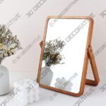 DaizySight Wooden Desk Mirror for Makeup, Rectangle Shaped with Adjustable Stand