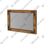 YOSHOOT Rustic Wooden Framed Wall Mirror - 3D Decorative