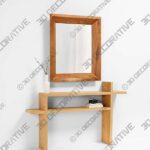 Solomon Rectangular Acacia Wood Wall Mirror