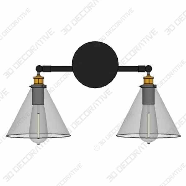 Permo Vintage Industrial Antique 2-Light - 3D Decorative