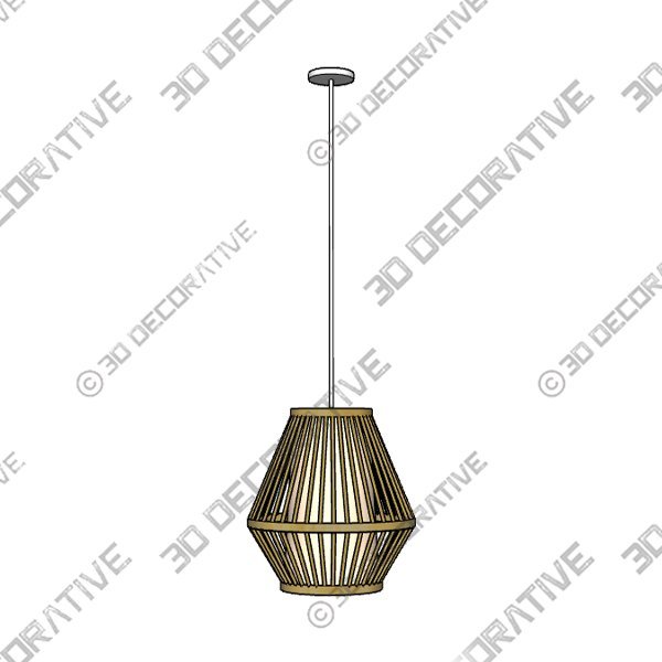 Rattan Handmade Woven Bamboo Vintage Hanging Light Hanging Ceiling Lamp Pendant Light - 3D Decorative