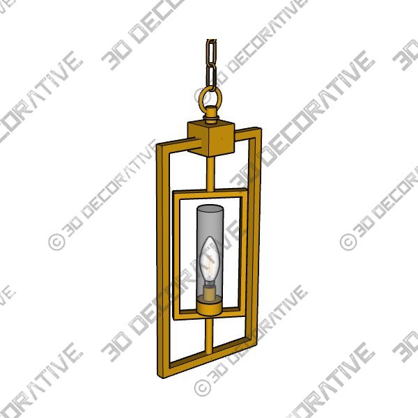 Milhouse 1 – Light Brushed Gold Pendant - 3D Decorative