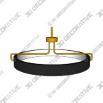 Pemberton 26″ Wide Black Antique Brass Ring LED Pendant Light - 3D Decorative