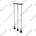 Bullington 3 – Light Black/Brass Gold Kitchen Island Pendant - 3D Decorative