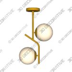 BAODEN 2 Lights Modern Globe Chandelier Mid Century Pendant Light - 3D Decorative