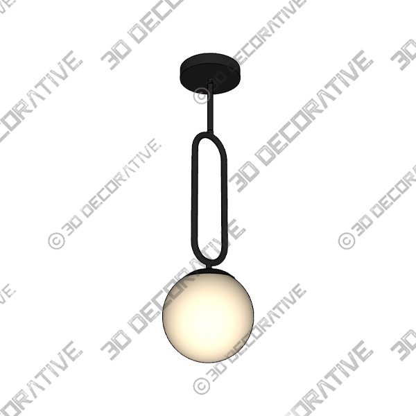 BAODEN Large Globe Pendant Light Set of 2 Modern Black Orb Chandelier with White Ball - 3D Decorative