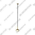 KAWOTI Brass Pendant Light for Kitchen Island Adjustable Height Milky Glass Pendant Light - 3D Decorative