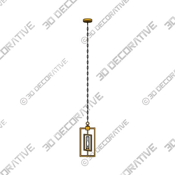 Milhouse 1 – Light Brushed Gold Pendant - 3D Decorative