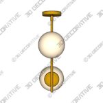 BAODEN 2 Lights Modern Globe Chandelier Mid Century Pendant Light - 3D Decorative