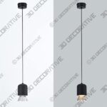 CHANGYITIAN Black LED Pendant Light, Morden Conical Dimmable Pendant Lights - 3D Decorative