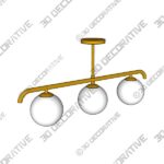 Laneeka 3 – Light Gold Kitchen Island Pendant - 3D Decorative