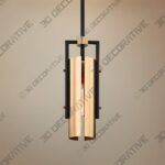 Emerson 5" Wide Carbide Black and Brushed Brass Mini Pendant - 3D Decorative