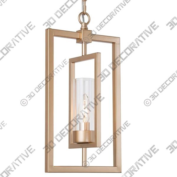 Milhouse 1 – Light Brushed Gold Pendant - 3D Decorative