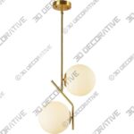 BAODEN 2 Lights Modern Globe Chandelier Mid Century Pendant Light - 3D Decorative