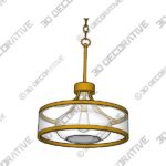 Possini Euro Layne 19" Wide Warm Antique Gold Pendant Light - 3D Decorative