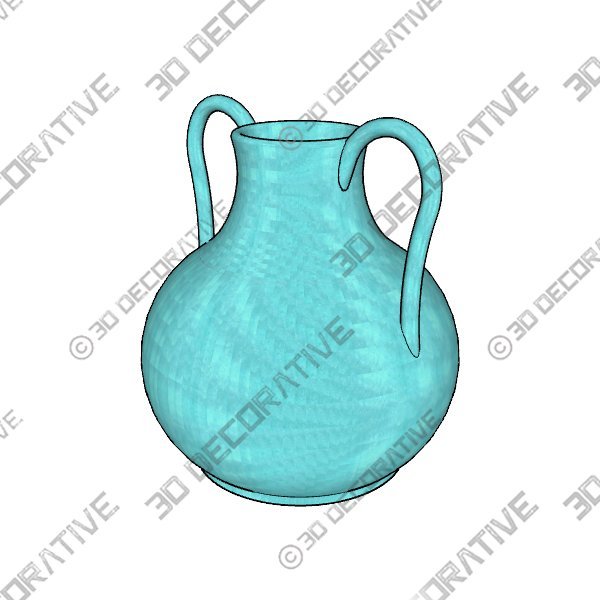 Elon Blue Ceramic Vessel Pot - 3D Decorative