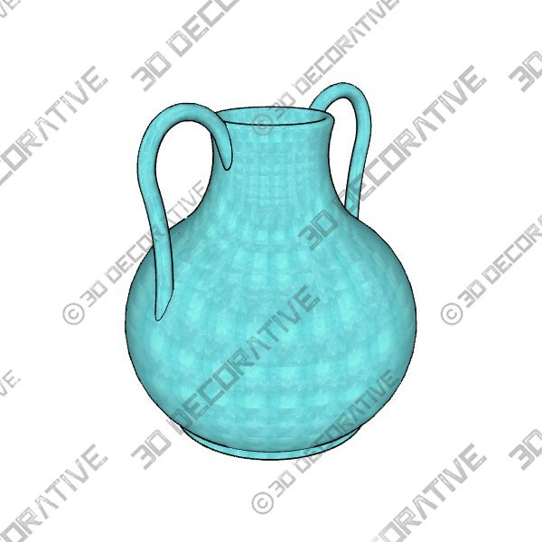 Elon Blue Ceramic Vessel Pot - 3D Decorative