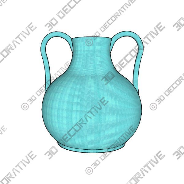 Elon Blue Ceramic Vessel Pot - 3D Decorative