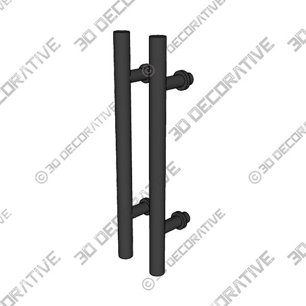 Delaney 15-3/4 Inch Back to Back Barn Door Bar Pull - 3D Decorative