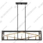 Quoizel Platform 12-in W 5-Light Black With Gold Kitchen Island Light With Shade