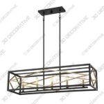 Quoizel Platform 12-in W 5-Light Black With Gold Kitchen Island Light With Shade