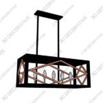 Quoizel Platform 12-in W 5-Light Black With Gold Kitchen Island Light With Shade