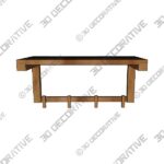 Adela Teak Hook Rack - 3D Decorative