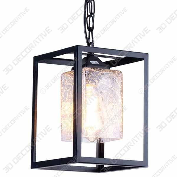 SHENGYADI Modern Clear Crackled Glass Pendant Light - 3D Decorative