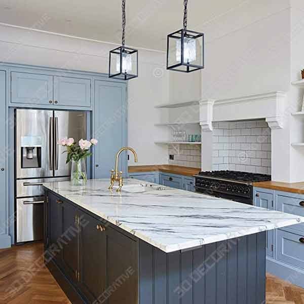 SHENGYADI Modern Clear Crackled Glass Pendant Light - 3D Decorative