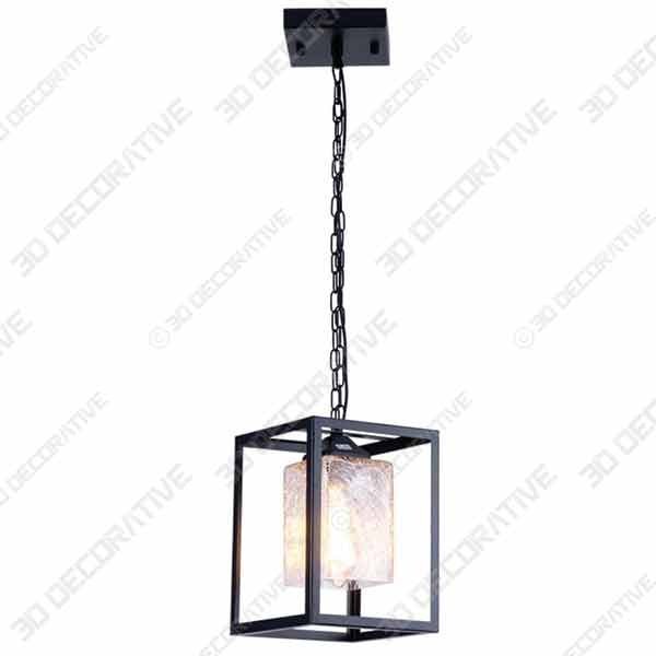 SHENGYADI Modern Clear Crackled Glass Pendant Light - 3D Decorative