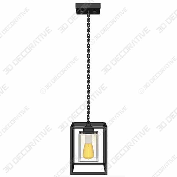 SHENGYADI Modern Clear Crackled Glass Pendant Light - 3D Decorative