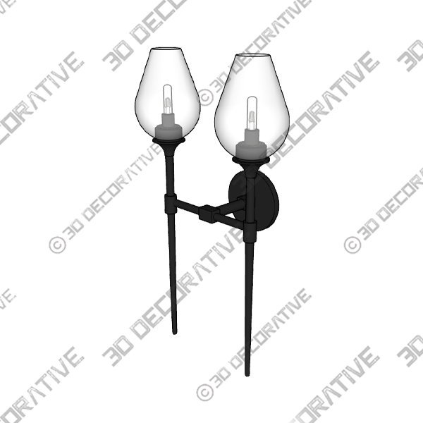 TULIP DOUBLE SCONCE - 3D Decorative