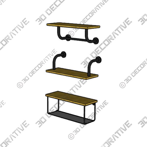 Lilyanne 4 Piece Floating Shelf with Towel Bar - 3D Decorative