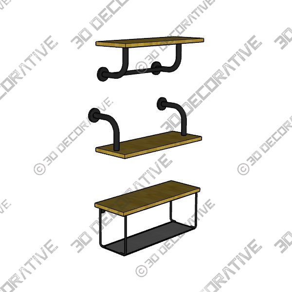 Lilyanne 4 Piece Floating Shelf with Towel Bar - 3D Decorative