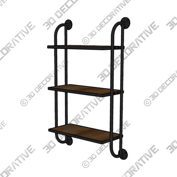 Black Afaf 3 Piece Tiered Shelf - 3D Decorative