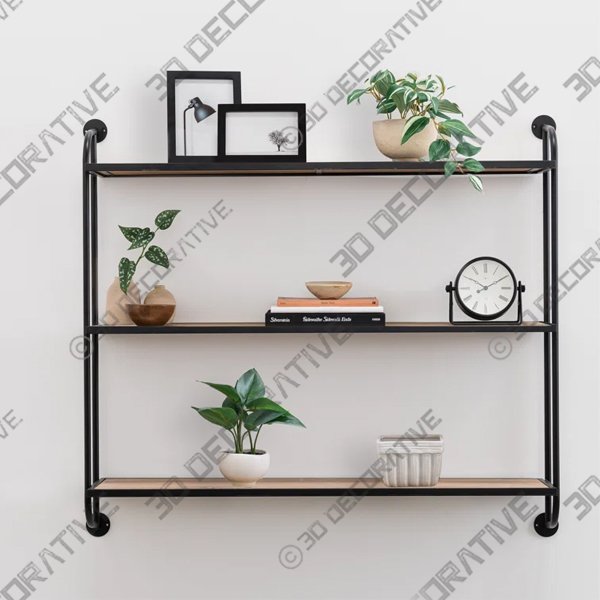 Black Afaf 3 Piece Tiered Shelf - 3D Decorative