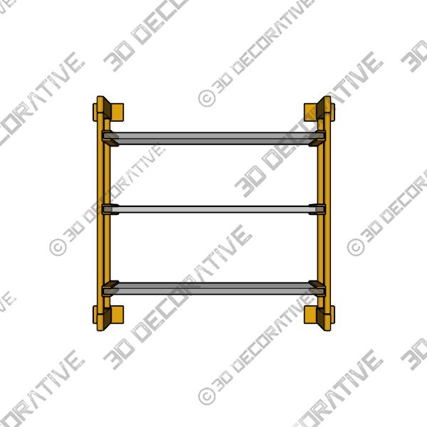 MODERN TRIPLE GLASS SHELF - 3D Decorative