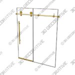 VIGO Elan E-class 60″ x 76″ Frameless Sliding Shower Door, Matte Gold