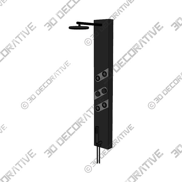 55" Black Rainfall Shower Panel with Handheld Shower Adjustable Showerhead & Body Jets