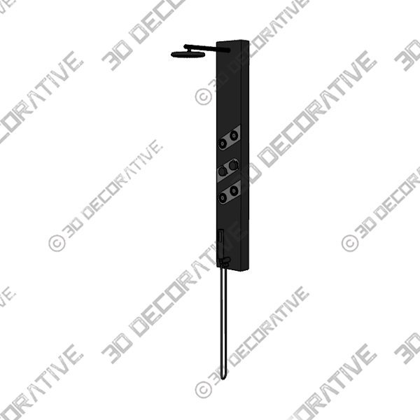 55" Black Rainfall Shower Panel with Handheld Shower Adjustable Showerhead & Body Jets