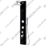 Black Glass Shower Panel with 2 Body Sprays and Rain Shower Head