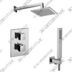 Level KIT LEQ 518 Complete Shower Set with Shower Head, Hand Shower, and Faucet