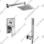 Level KIT LES 015 Complete Shower Set with Shower Head, Hand Shower, and Faucet