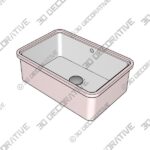 Lacava Semi-recessed porcelain Bathroom Sink - 3D Decorative