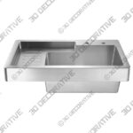 PEARLHAUS 33 INCH SINGLE BOWL DROP IN DRAIN BOARD UTILITY SINK – 8 INCH FAUCET DRILLINGS – BRUSHED STAINLESS STEEL