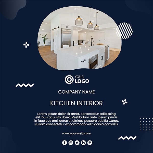 Modern Social Media Post Template for Interior Designer