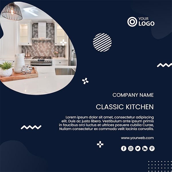 Modern Social Media Post Template for Interior Designer