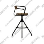 Akron Bar Stool – Umber Tan Leather - 3D Decorative