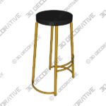 bergmund 28.75" Modern Designer Iron Curved Backless Bar Stool - 3D Decorative